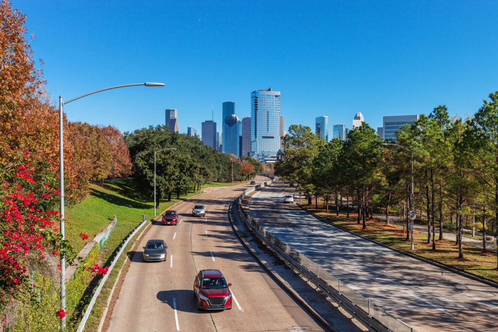 Houston skyline seen from west. Texas, USA